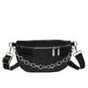 Bolsa de Cintura Feminina de Alta Qualidade 2025 Nova Bolsa Transversal de Corrente Retrô Fashion Textura Simples Versátil Bolsa de Ombro