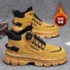 Botas Martin Calçados Masculinos 2025 Cano Alto Casuais Esportivos Tendência Sola Grossa Aumento de Altura Antiderrapante Para Uso Externo Roupas de Trabalho Transfronteiriço Em Estoque