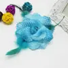 Tocados de novia coreanos tocado traje de flores accesorios flor de plumas accesorios para actuación de baile máscara de media cara flores al por mayor