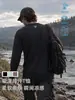 Camiseta Larga de Manga Raglán con Cuello Redondo Han Lu para Hombre, Estilo Otoño, Deportes Ligeros al Aire Libre, Camiseta Base Holgada Casual Transpirable.