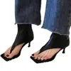 2026 Novas Botas de Tornozelo Abertas Bico Dividido Dedo do Pé Sexy Tira no Dedo Boca de Peixe Bico Quadrado Sandálias Couro Macio Verão Botas de Salto Alto Feminino
