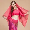 Nuevo danza del vientre danza india danza Xinjiang traje exótico traje de baile tocado étnico velo de gasa