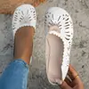 Sapatos Rasteirinhas com Laço Vazado para Mulheres, Sapatos Respiráveis de Bico Fino com Solado Macio, Estilo Artístico Confortáveis para o Dia a Dia