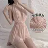 Talla Extra Sexy Camisón Mujer Cuello Halter Malla Transparente Camisón Caliente Deseo Puro Lencería Hora de Dormir Liberación Rápida Coqueteo Mujer