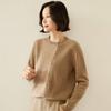 2024 Outono e Inverno Novo Dot Yarn Cashmere Cardigan Feminino Gola Redonda Fivela Oblíqua Manga Longa Lã Tricô Suéter Grosso Casaco