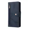 Funda de Cuero con Hebilla de Remache y Cremallera para Teléfono Móvil con Tarjeta Xiaomi 14Tpro Poco X7 5G/M7 Pro 5g