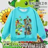 Plantas vs. Ropa Periférica de Zombies Caricatura Pistaplantas Sudadera Infantil Sudadera de Manga Larga Otoño/Invierno Top para Niños