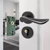 Cerradura de Puerta Interior Negra Dividida Cerradura Magnética Dormitorio Cerradura Silenciosa Universal Puerta de Madera Cerradura de Puerta de Habitación Manija de Puerta Estilo Americano