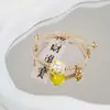 Jingdezhen Navidad Cerámica Cuerda Trenzada Pulsera Animales de Dibujos Animados Cuerda de Mano Joyería al por Mayor para Atracciones Turísticas Nicho Lujo Ligero
