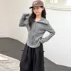 Conjunto de Dos Piezas para Niñas Estilo Casual de Otoño Sudadera con Capucha y Cremallera de Solapa Pantalones de Pierna Ancha Conjunto de Cardigan con Cremallera para Niños de Primavera y Otoño
