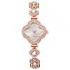 Douyin Mais Vendido Moda Pulseira de Trevo de Quatro Folhas Relógio de Quartzo Relógio Feminino Esmeralda Luxo Leve Relógio de Pulso com Incrustação de Diamante Atacado
