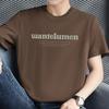 Camiseta de algodón para hombre, ropa de verano de manga corta, camiseta de cuello redondo con estampado de letras de marca de moda, camiseta de algodón de media manga, moderna y combinable con todo.