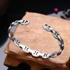 Pulseira de prata de lei 925 com nariz de porco atacado masculina e feminina abertura ajustável pulseira prata tailandesa tendência retrô joia antiga