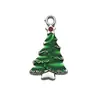 Guirnalda Blanca K Gota de Aceite Papá Noel Árbol de Navidad Alce Colgante Pequeño Pulsera de Aleación DIY Llavero Accesorios de Joyería