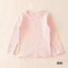 Top cálido de primavera y otoño para niño y niña, camiseta de manga larga de algodón puro Clase A para bebé, cuello redondo, color sólido, combinable con todo, camiseta básica para niños