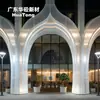 Arco de aguja UHPC, columnas exteriores para diseño de fachada exterior de hotel de alta gama, componentes prefabricados de hormigón de árido visto GRC.