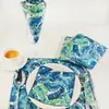 Servilleta Desechable Clásica Hoja Verde Personalizada de Fábrica Papel de Cocina Especial para Hotel Fiesta Boda Papel de Hotel 33cm