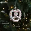 Novos Enfeites de Plástico Rosa com Cores Pastéis, Enfeites de Natal Cartoon, Decorações de Janela de Árvore de Natal 3D Estilo Ins