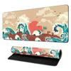 Alfombrilla de ratón Ukiyo-e japonés transfronteriza, alfombrilla de escritorio grande con olas, alfombrilla para teclado de computadora, soporte, personalización