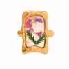 Joyería de Moda Nueva Europea y Americana Dulce Lindo Anillo de Flor Eterna para Mujer Color Libre Flor Seca Gota de Pegamento Anillo Abierto
