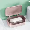 Suporte de Sabonete Criativo com Drenagem de Camada Dupla, Caixa de Sabonete para Banheiro sem Furos, Caixa de Armazenamento Simples Transparente para Viagem