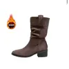 Botas Martin marrones de tacón alto, muy populares entre las mujeres, nueva colección otoño/invierno 2026, botas cortas retro de alta gama con plataforma para mujer.