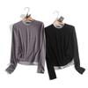 Comercio Exterior Al Por Mayor Estilo Europeo y Americano Primavera 2025 Ropa Interior Casual Camiseta Ligera Falsa de Dos Piezas Cuello Redondo Manga Larga para Mujer L13008