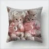 Capas de Almofada de Animais Fofos Novas Transfronteiriças para Usar com Celulares, Decorações de Festa de Gatos, Capas de Almofada de Sofá para Sala de Estar Atacado