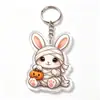 Lindo Llavero Acrílico de Mascota de Halloween Cachorro Gato Momia Fantasma Colgante Creativo para Mochila