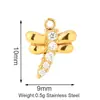 Acessórios de joias DIY em aço inoxidável Moda francesa pingente de concha trevo de quatro folhas cheio de zircônia para pulseira e colar