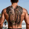 Pegatina de tatuaje semipermanente a base de hierbas, alas de Parca gótica oscura para toda la espalda, impermeable y de larga duración, pegatina de tatuaje simulada de jugo de hierbas