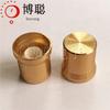 Tapa de Perilla Tipo Capuchón Aleación de Aluminio Amarillo Dorado Arenado Diámetro 11.4-13.9*16.5mm Agujero Alto 6 Perilla de Aluminio