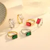 Anel de Diamante de Moda de Alto Padrão Transfronteiriço para Mulheres Design Simples Criativo Europeu e Americano Anel Versátil para o Dedo Indicador
