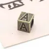Accesorios para Joyería DIY Zakka Bronce Antiguo Cuentas de Agujero Grande Cuadradas Retro Letras Pulsera Materiales
