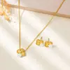 Set de Acero Inoxidable de Cuatro Hojas de 13 mm Transfronterizo, Joyería Clásica de Acero de Titanio Más Vendida, Joyería de Lujo Ligero y de Gama Alta