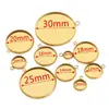 Acero Inoxidable Diámetro Interior 6-30mm Base de Disco para Piedra Preciosa Joyería DIY Accesorios Oro Listo para Enviar Venta al por Mayor
