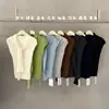 Mmc Dition Tejido de Punto de Cuello Alto Medio para Mujer 2026 Primavera Nuevo Estilo Top sin Mangas Chaleco Ajustado Chal Dos Piezas
