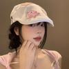 Gorra de Visera Estilo Japonés Gato Lindo para Mujer Y2K Versátil Adelgazante Facial Boina Retro Circunferencia de Cabeza Grande Gorra de Pintor Moderna