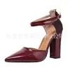 Nuevos zapatos de tacón alto para mujer de Juyuan, estilo europeo y americano, disponibles en stock, punta fina, de moda, comercio exterior, talla grande, con hebilla