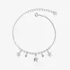 Tobillera con Colgante de Estrella Nueva de Producto Transfronterizo de Amazon Cadena de Clip de Papel Cadena Delgada Tobillera de Empalme Joyería de Moda Regalo para Mujer