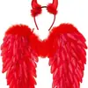 Asas de pena de anjo para performance de palco, maquiagem, adereços de fantasia, asas voadoras 60x60, conjunto de duas peças de anel de anjo