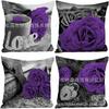 Amazon Caliente Caliente Almohada Rosa Material de Lino Estilo Retro Americano Funda de Almohada Decorativa para Sofá de Sala