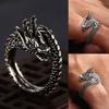 Deseo una gran oferta vintage de plata tailandesa 925, anillo dominante del mundo del dragón, anillo abierto europeo y americano de alta calidad para hombres y mujeres.