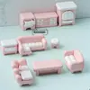 Muebles Creativos Elásticos Q Rosas, Accesorios Decorativos Hechos a Mano para Casas de Muñecas DIY, Adornos Pequeños para Paisajismo de Sala de Estar en Miniatura