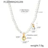 Mi Duo Love Pingente de Zircônia Moda de Luxo Colar de Contas para Clavícula Gargantilha de Aço Inoxidável para Mulheres