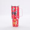 Vaso para coche de 40 oz estilo navideño transfronterizo, taza termo de acero inoxidable 304, patrón 3D, alto valor de color, vaso hielero