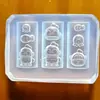 Moldes para Uñas Estilo Dibujo Animado Lindo Ardilla Voladora Pequeña Conejito Marco de Burbuja Pez Feo Juego de Moldes de Silicona