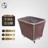 Carro de recogida de ropa sucia de acero inoxidable grueso para servicio de habitaciones de hotel, con cesta cónica