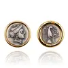 Nuevos Pendientes de Monedas Antiguas de los Doce Dioses Retro Plata de Ley 925 Moda de Gama Alta Atmosféricos Ins Pendientes de Moneda Pendientes