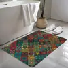 Tapete de Chão para Banheiro Estilo Étnico Tapete para Porta Resistente a Lama Entrada de Casa Tapete Absorvente Doméstico Secagem Rápida Macio Tapete de Chão de Diatomita Tapete para Pés